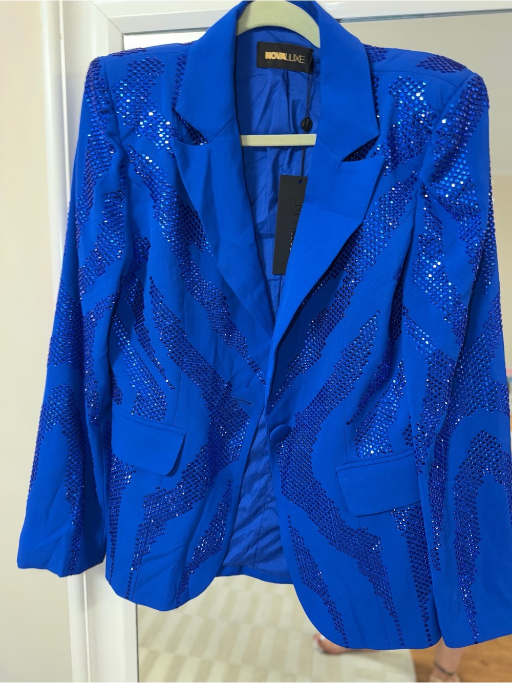 Royal Blue Sequin Blazer Jacket